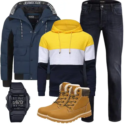 Gelb/Braun/Beige Klassischer Stiefel/Gefütterte Stiefelette/Wasserdichter Stiefel/Wattierte Stiefel/Herren Lederschuhe/Winter Sneaker/Winter Stiefel/Winter Stiefelette Mishansha kombinieren