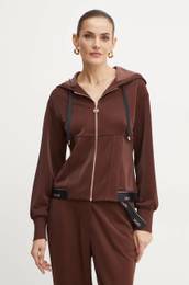 Pulover enski, rjava barva, s kapuco, TF4256 J4751