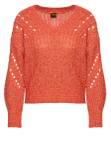Rote Strickpullover mit Zopfmuster image