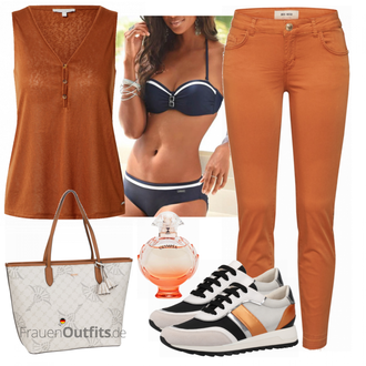 Outfit mit Grau Sneaker Geox "Stylische Sommerlaune"