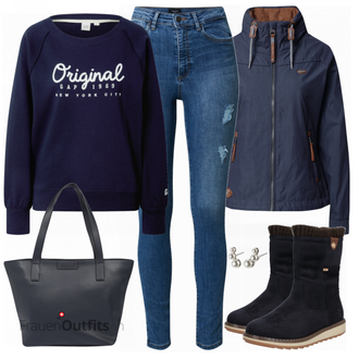 Outfit mit Schwarz Stiefel Tom Tailor "Super für die Freizeit"