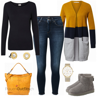 Outfit mit Grau Stiefel UGG "Bequemer Alltagslook"