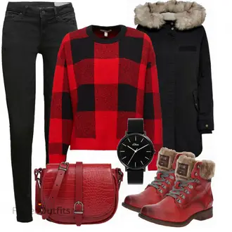 Outfit mit Rot edc "Herbstlicher Look"