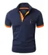 GLESTORE Poloshirt Herren Männer Hemd Herren Kurzarm Giraffe Stickerei T-Shirt Sommer Golf Marine M
