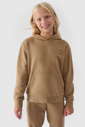 Girls Non-Zip Hoodie Plain Beige 4FJWMM00TSW