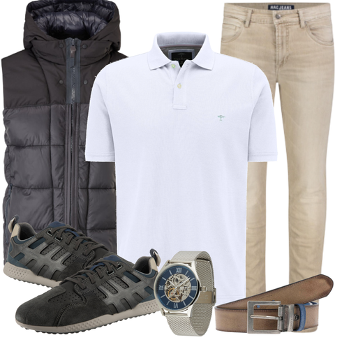 Blau/Weiß Poloshirt Fynch-Hatton kombinieren