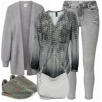 Outfit mit Grau Schuh Sneaker WODEN "Modisches Frühlingsoutfit"