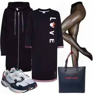 Sport Outfits mit Dunkelbraun/Braun/Grau/Dunkelgrau Leggings Große Größe Falke "Love Minnie"