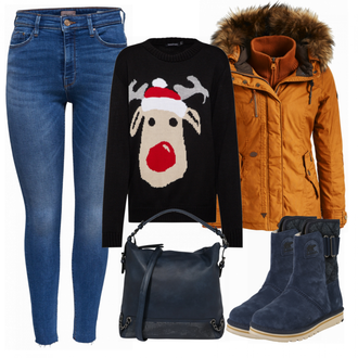 Outfit met oranje Khujo "orangelook"