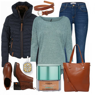 Outfit mit Türkis/Grün/Hellblau 3/4 Bluse/Klassische Tunika/Elegante Tunika/ausgefallene tunika/Festliche Tunika/Lederjacke/Tuniken-Shirt/Shirt & Top Große Größe/Tunika Only "Only Pullover"