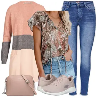 Ultra Flex Outfit mit Rosa/Grau Skechers "Modischer Sommer Look"