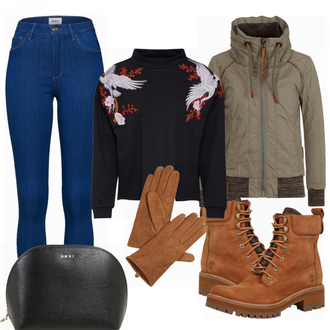 Outfit met bruin Laars Timberland "KomonoStyle"