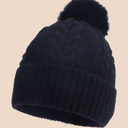 Cozy Women's Knit Beanie With Ear Protection - Warm, Stretchy Acrylic Winter Hat In Pink, White, & Black Lightweight & Hand-washable Ideal