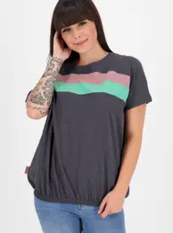 Dark grey women's loose T-shirt - Women's