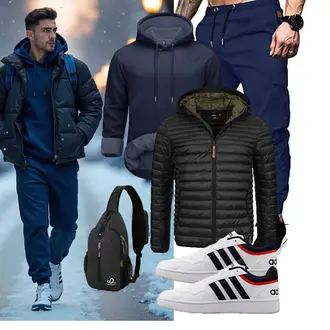 Outfit mit DunkelBlau/Blau FunktionsHose/SportHose/Jogger Hose/Cargo-JoggingHose/Capri Elegancity "Freizeit Outfit"