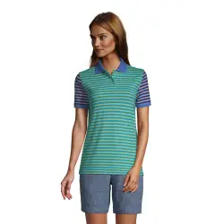 Piqu-Poloshirt, Damen, Gre: XS Normal, Blau, Baumwolle, by Lands'''' End