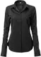 FLY HAWK Damen Hemd Bluse Basic Bambusfaser Hemdbluse Slim Fit Arbeitshemden Langarm Stretch Hemden Freizeit Business Elegant Hemd Größe 34 bis 52,Schwarz,38 (UK 10)