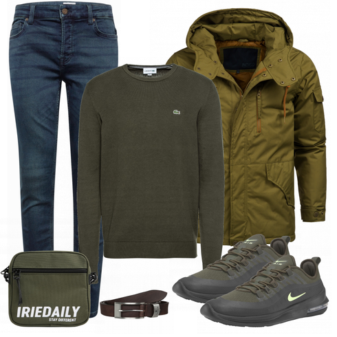 Grün WinterJacke/Winter Parka Indicode Jeans kombinieren