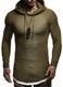 Leif Nelson Herren Kapuzenpullover Slim Fit Baumwolle-Anteil Moderner weißer Herren Hoodie-Sweatshirt-Pulli Langarm Herren schwarzer Pullover-Shirt mit Kapuze LN8120 Khaki Medium