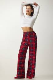 Happiness stanbul Women's Burgundy Patterned Soft Textured Knitted Pajamas