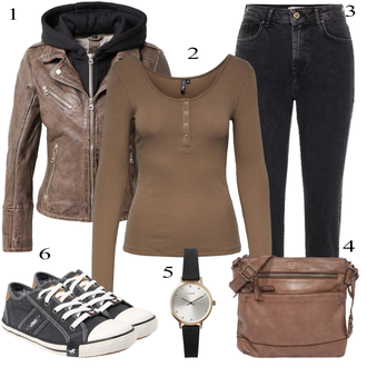 Rudens Aprangos Stiliai Seksualu su Ruda/Haki/Bežas/Pilka Pieces "Podzim Outfits"Look: Besiūliai, Graži, Seksualu, Babydoll, Laisvas