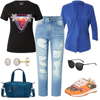 Outfit mit Orange Sneaker SCOTCH & SODA "Stylisher Freizeitlook"