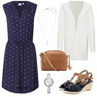 Outfit mit Schwarz/Blau Kleid Große Größe GAP "Schöner Altagslook"