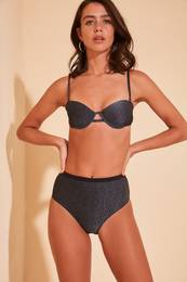 Anthracite Bright High Waist Bikini bottom