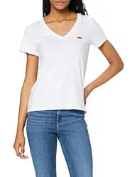 Levi''''s Damen Perfect Vneck T-Shirt, White (White + 0002), Large