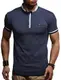 Leif Nelson Herren Männer Polo T-Shirt Kurzarmshirt Sweatshirt Crew Neck Rundkragen Sommer Kurzarm Longsleeve modern Basic Shirt Freizeit Hemd Baumwolle-Anteil LN1280; Größe M, Dunkel Blau