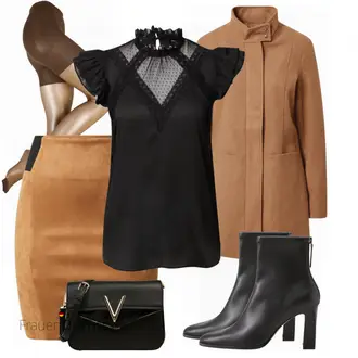 Kurz/Mini Outfit mit Braun Rock VERO MODA "Elegantes Winter Outfit"