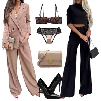 Zweiteilige Hochzeitsgast Outfit mit Rosa/Braun/Lila ORANDESIGNE "Elegante Frühlings Outfits"