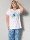 Shirt weiß/blau Sara Lindholm