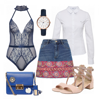 Sexy Outfit Elegant mit Blau/Dunkelblau/Gold/Rosa Uhren Geschenkset Fossil "Sexy"Look: Vintage, Boho, Classic, Unisex, Edel, Retro, Sportlich, Premium, Smart Casual, 20er Jahre, Elegant, Schick, 80er