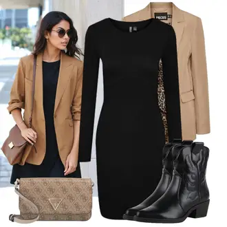 Elegant Outfit mit Beige/Braun/Khaki Blusenblazer/Lässiger Blazer/Blazerjacke/Eleganter Blazer/Kurzblazer/Oversize Blazer/Lederjacke/Lederjacke für Männer/Longblazer/Boyfriend Blazer Pieces "Outfit für den Frühling"Look: Indoor, Edel, Classic, Safari, Workwear, Schick, Smart Casual, Elegant, Dschungel