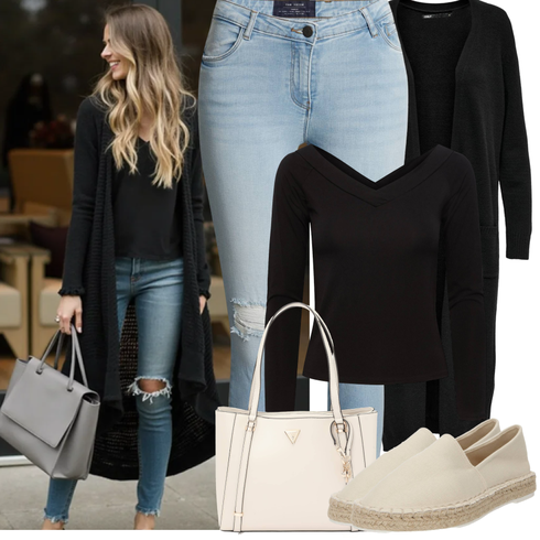 Comment poter Noir Tricot Grande Taille/Déguisement Cardigan/Cardigans Longs/Robe Grande Taille/Manteau/Tunique Only avec Noir Tricot Grande Taille/Déguisement Cardigan/Cardigans Longs/Robe Grande Taille/Manteau/Tunique Only