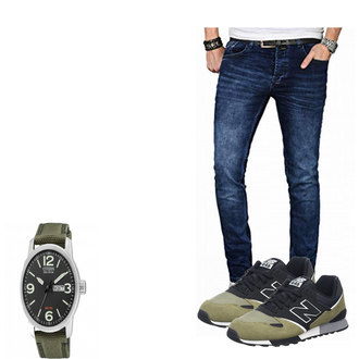 Outfit mit Blau Sneaker New Balance "NMAN"