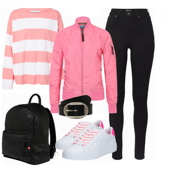 Outfit mit Rosa Alpha Industries "Cooler Look für den Frühling"