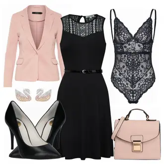 Outfit mit Blau High Heel Buffalo "Swarovski Ente"