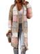 FIYOTE Damen Strickjacke Farbserie Cardigan Strickpullover Outwear Langarm Winterjacke Coat mittle/Lange Pullover Mantel Bunt S
