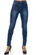 Elara Damen Stretch Hose Gummizug Jeans Push Up Chunkyrayan YA 4426 Blau-38 (M)
