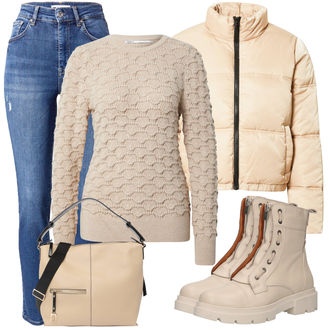 Kombinacije za zimu Mom Denim/Traper sa Plava Jeggings/Traper Tajice/rupa hlača/Hlače s Prorezom Only "Cool zimski outfit"Look: Rap, Mom, 90-ich, cool, Francuske, Prekrasan, Old Money