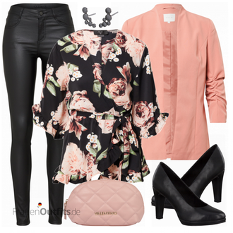 Outfit mit Schwarz Bluse und Tunika AX Paris "Büro Outfit"