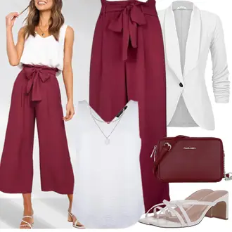 Outfit mit Creme/Weiß/Rosa/Silber/Grün/Rot Riemchen Sandale/Slingback Pumps/Spangenpump/Sandalen Mit Absatz/Spangenschuh/RiemchenBallerina/Pump Niedriger Absatz/Sandalette/Sommer Schuh The Drop "Eleganter Look"