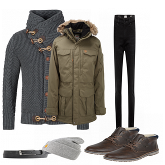 Outfit mit Schwarz Stiefel Rieker "goldak"