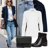 Boyfriend Jeans Outfits mit Gummistiefeletten image