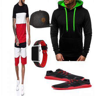 Outfit mit Blau Hut Volcom "ONEREDOX"