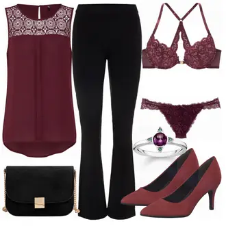 70er Outfit mit Schwarz Hose Große Größe/Leggings Große Größe/Schlaghose/Flared Leggings/Ausgestellte Hose/Schlaghose Leggings VERO MODA "Only top"Look: Uni, 70er, Coole, Disco, Nahtlos, Skater, Techno, Outdoor