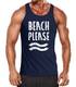 Neverless Herren Tank-Top Beach Please Muskelshirt Muscle Shirt Navy M