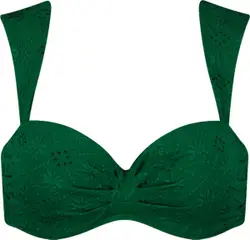 Beachlife Green Embroidery Dames Bikinitopje - Maat C36